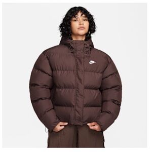 Nike Brown Puffer Jacket with Hood